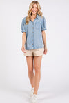 Mittoshop Collared Neck Puff Sleeve Shirt