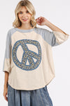 Mittoshop Peace Sign Patch Mineral Washed T-Shirt