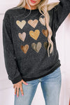 Heart Round Neck Dropped Shoulder Sweatshirt