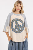 Mittoshop Peace Sign Patch Mineral Washed T-Shirt