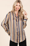 Mittoshop Striped Button Down Satin Shirt