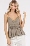 Mittoshop Crisscross Back Lace Detail V-Neck Cami